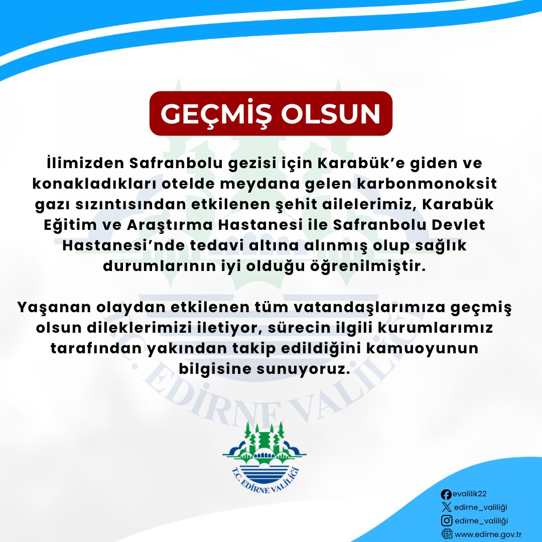Valilikten Açıklama: Gazdan Etkilenen Şehit Yakınlarımızın Sağlık Durumu İyi